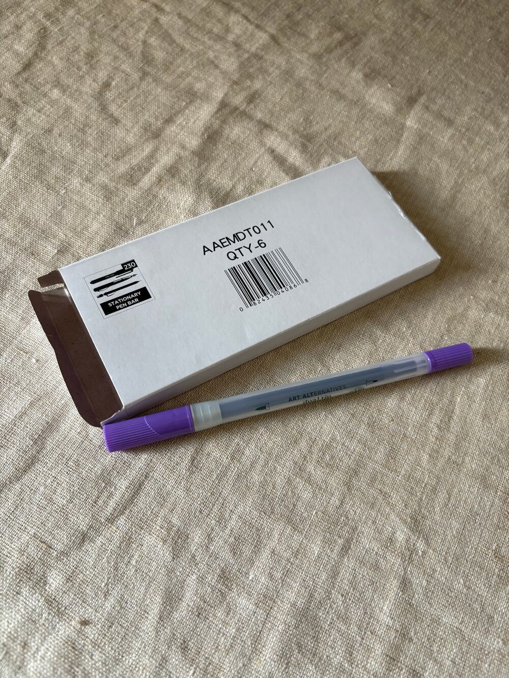 Art Alternatives Markers Dual Tip Light Purple Brush + 2mm Bullet Nib Box of 6